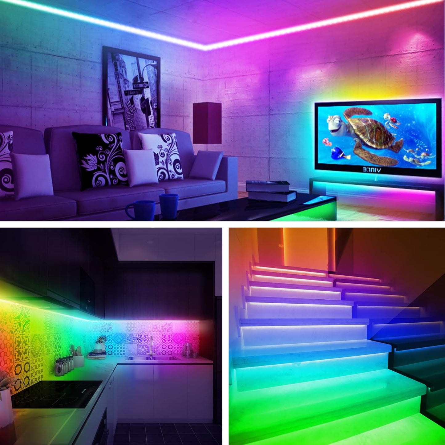 maylit ICRGB TV LED Backlight – Clean Clutter-Free Living Room Accent, Single-Cable USB Design