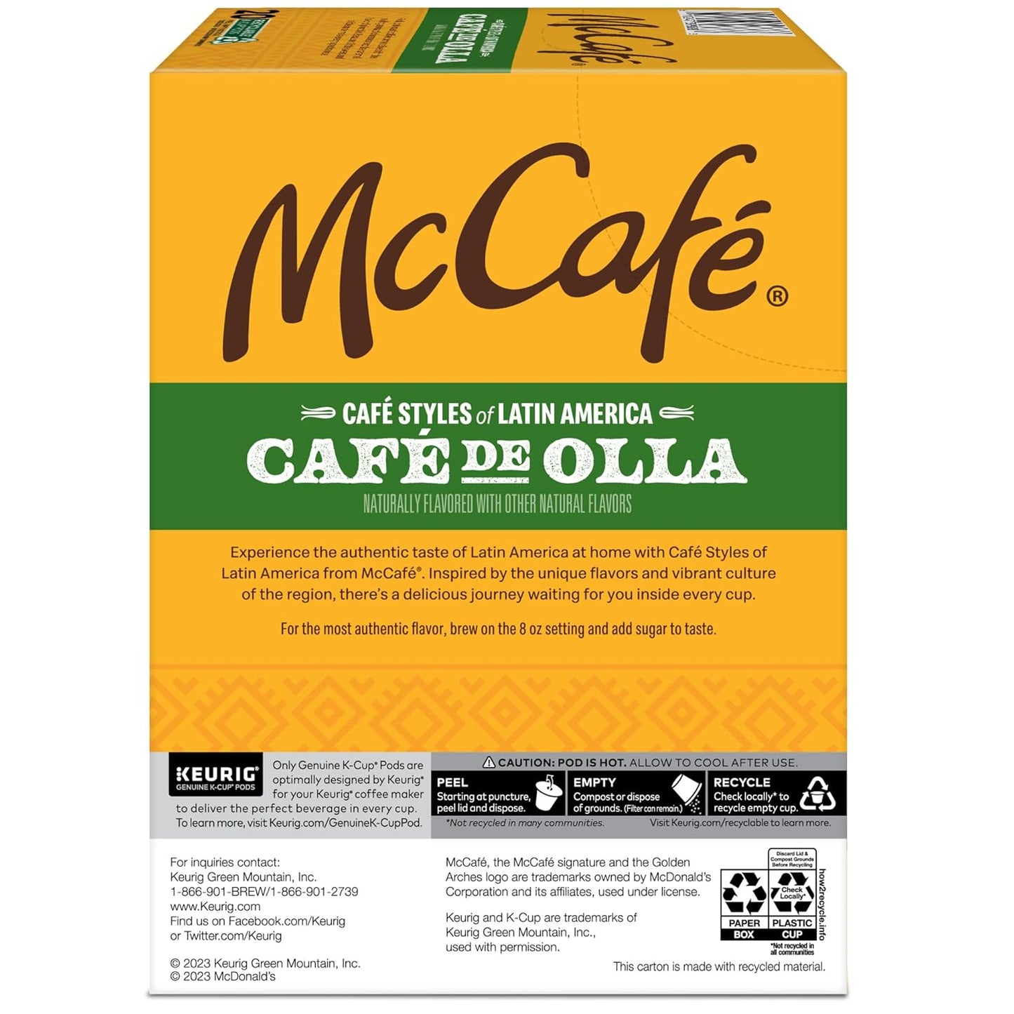 McCafe Cafe de Olla K-Cup Coffee Pods – Home Office Desk-Side Brew, 8-oz Focus Cup