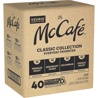 McCafe Classic Collection K-Cup Pods for Home Office Focus, 40-Count Variety Pack of Premium Arabica Single-Serve Coffee