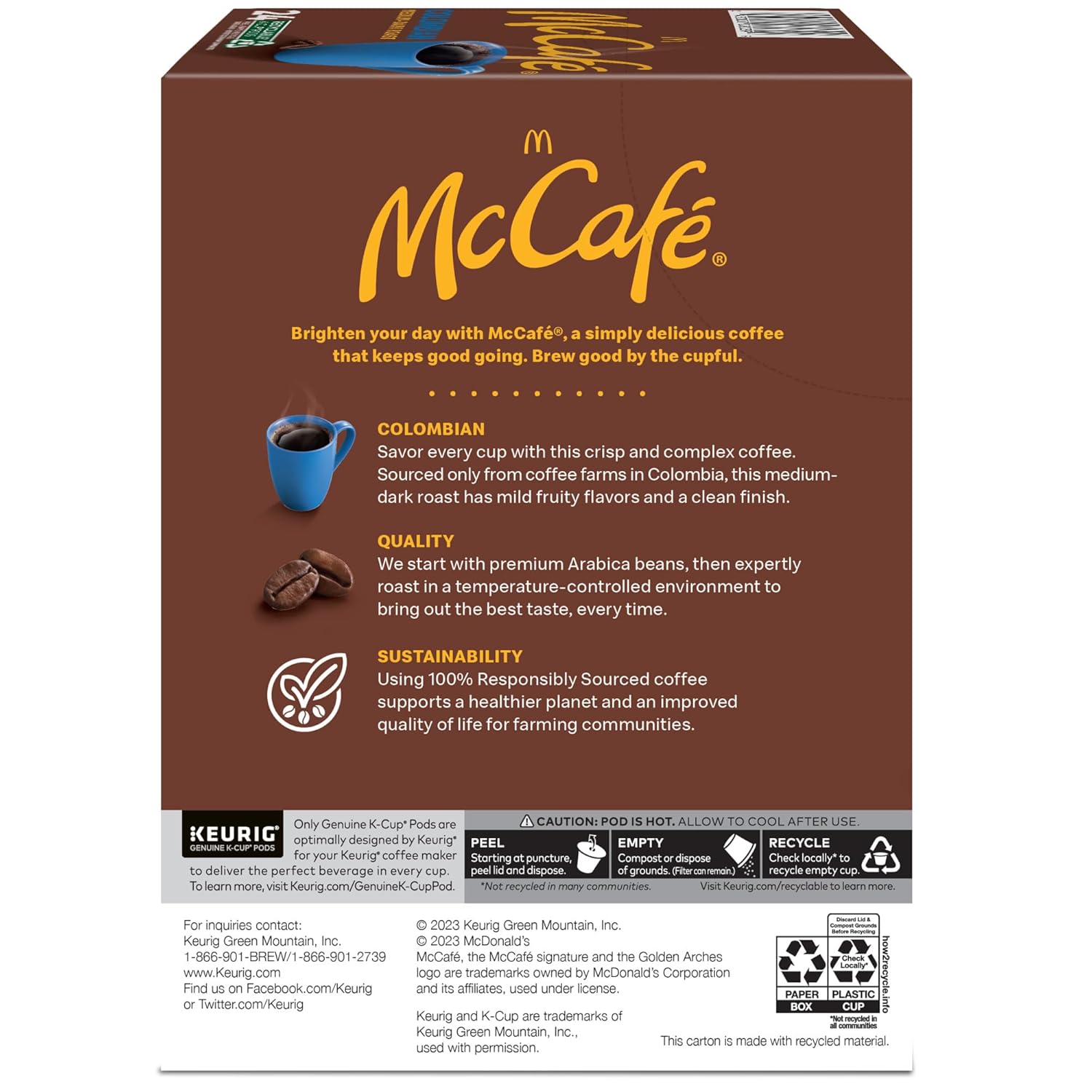 McCafe Colombian K-Cup Pods – Home Office Coffee for Focused Work Mornings, 96 Count