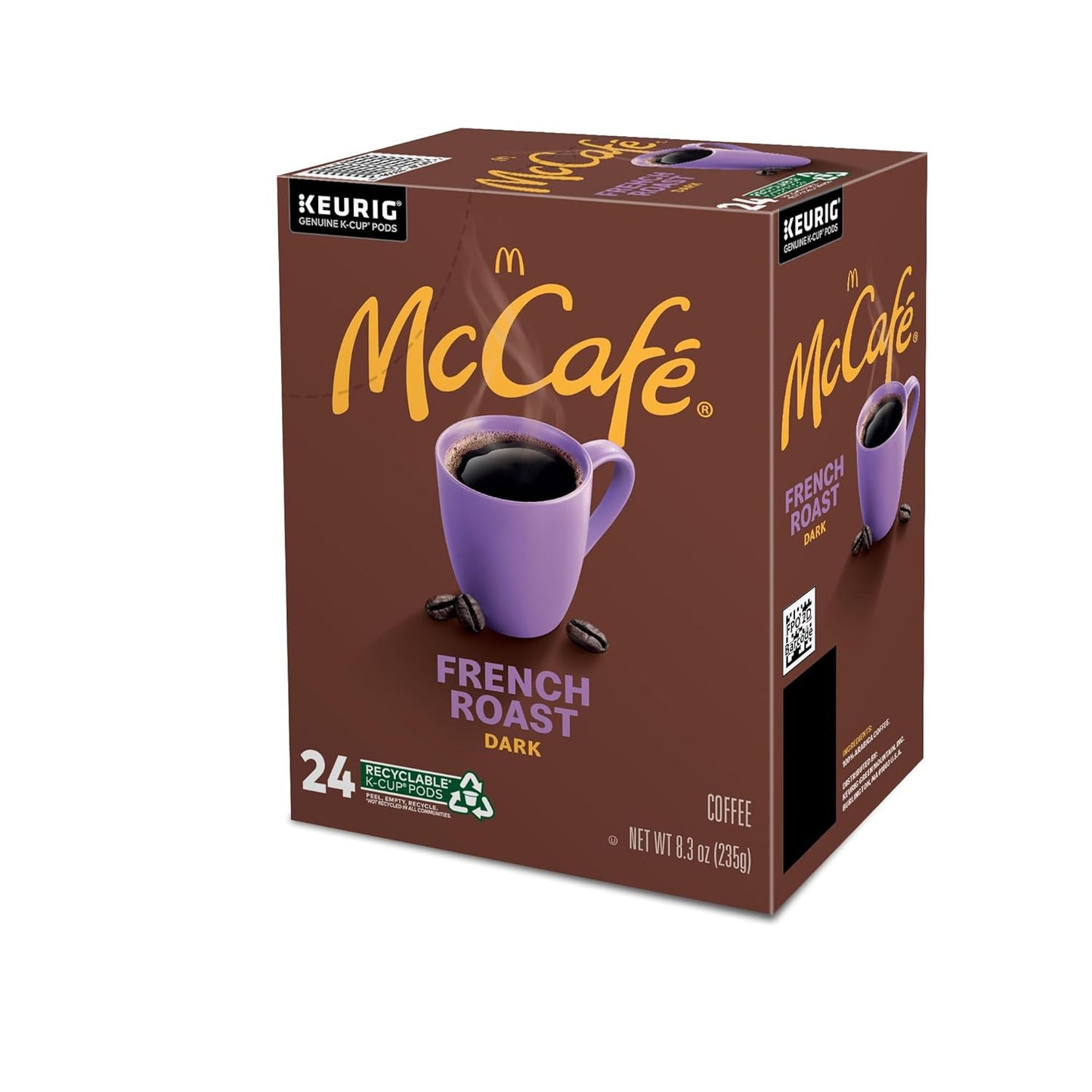 McCafe French Roast K-Cup Pods for Home Office Focus, Single-Serve Dark Roast Coffee for Quick Morning Brewing