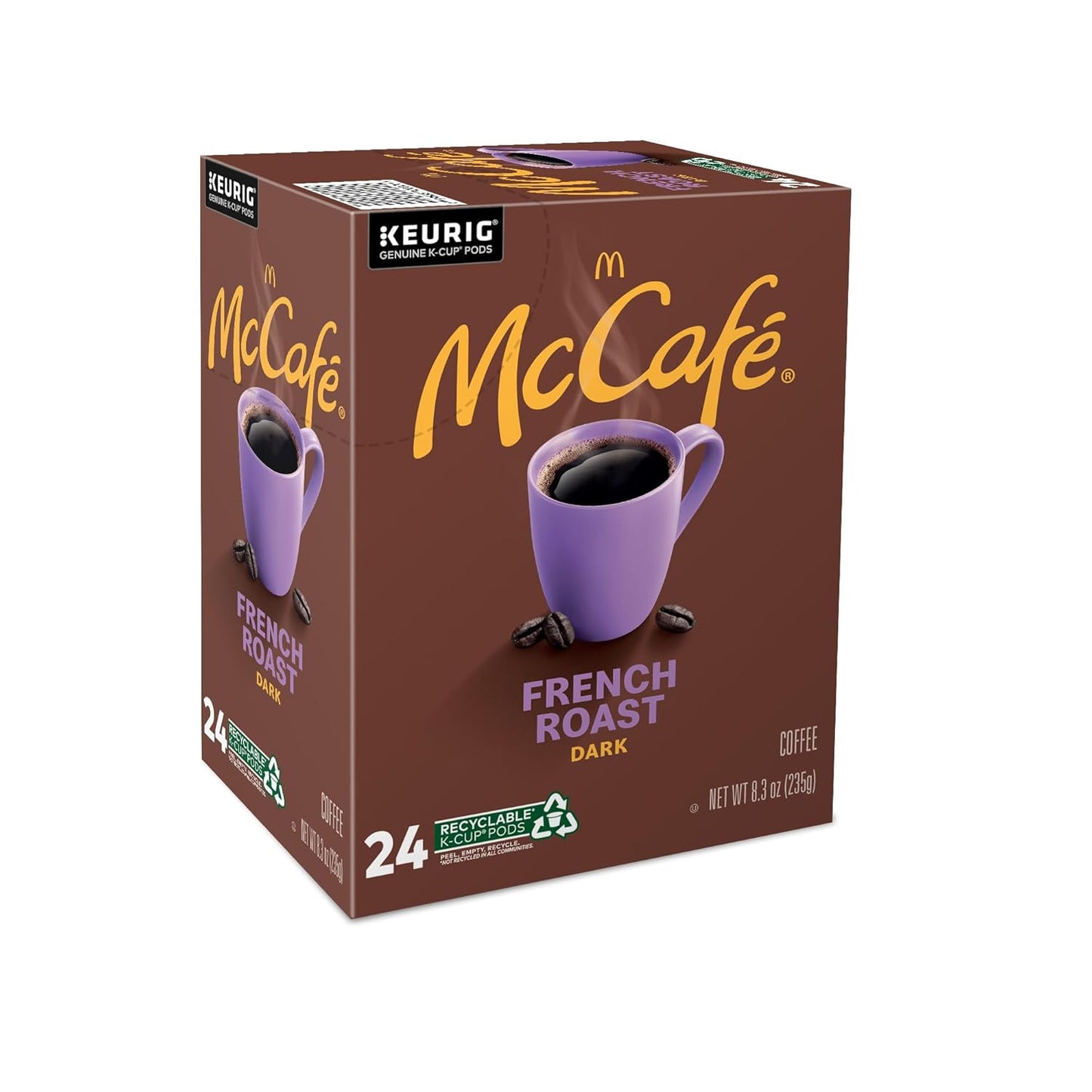 McCafe French Roast K-Cup Pods for Home Office Focus, Single-Serve Dark Roast Coffee for Quick Morning Brewing