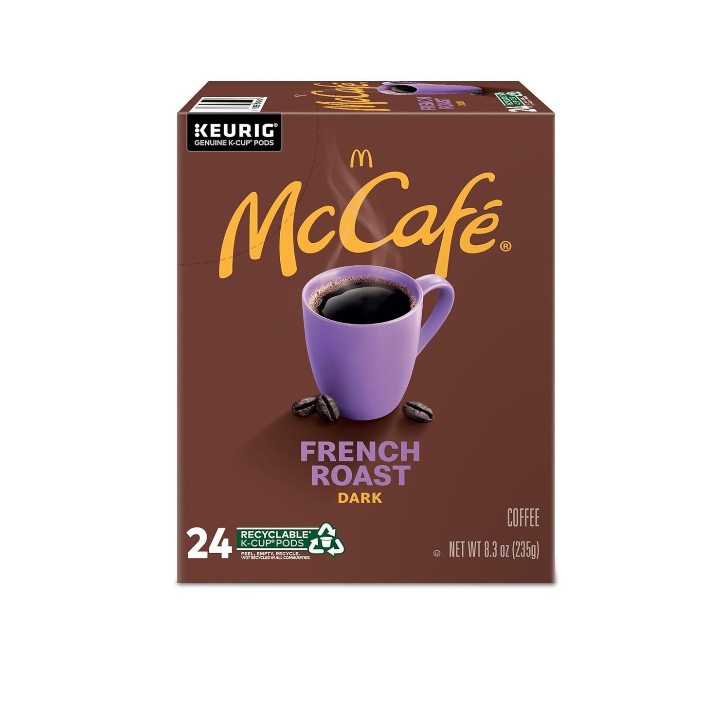 McCafe French Roast K-Cup Pods for Home Office Focus, Single-Serve Dark Roast Coffee for Quick Morning Brewing