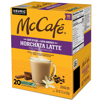 McCafe Premium Horchata Latte K-Cup Pods for the Discerning Home Barista, Café-Style Indulgence