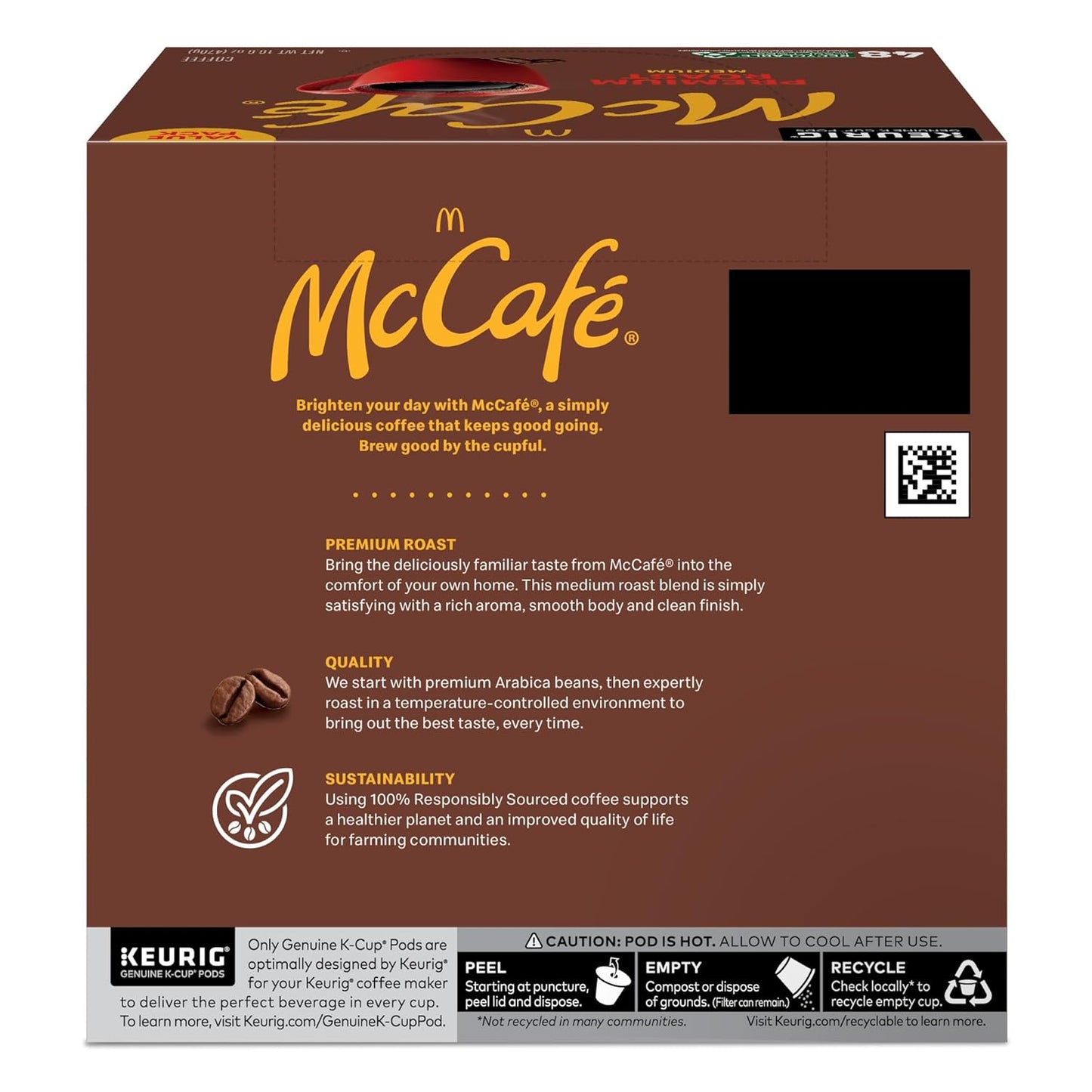 McCafé Premium Roast Coffee Pods – Small Office Break Room Supply, 48 Count Keurig Compatible K-Cups for Mid-Day Pick-Me-Up