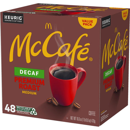 McCafe Premium Roast Decaf K-Cup Pods – Calming Bedside Nightcap for Caffeine-Sensitive Adults, Medium Roast 48 Count