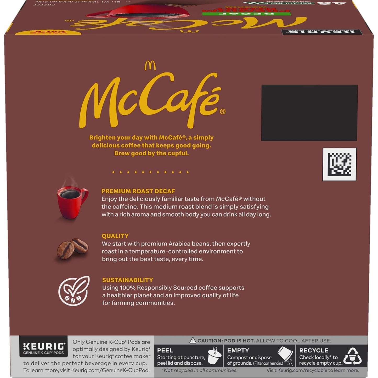 McCafe Premium Roast Decaf K-Cup Pods – Calming Bedside Nightcap for Caffeine-Sensitive Adults, Medium Roast 48 Count