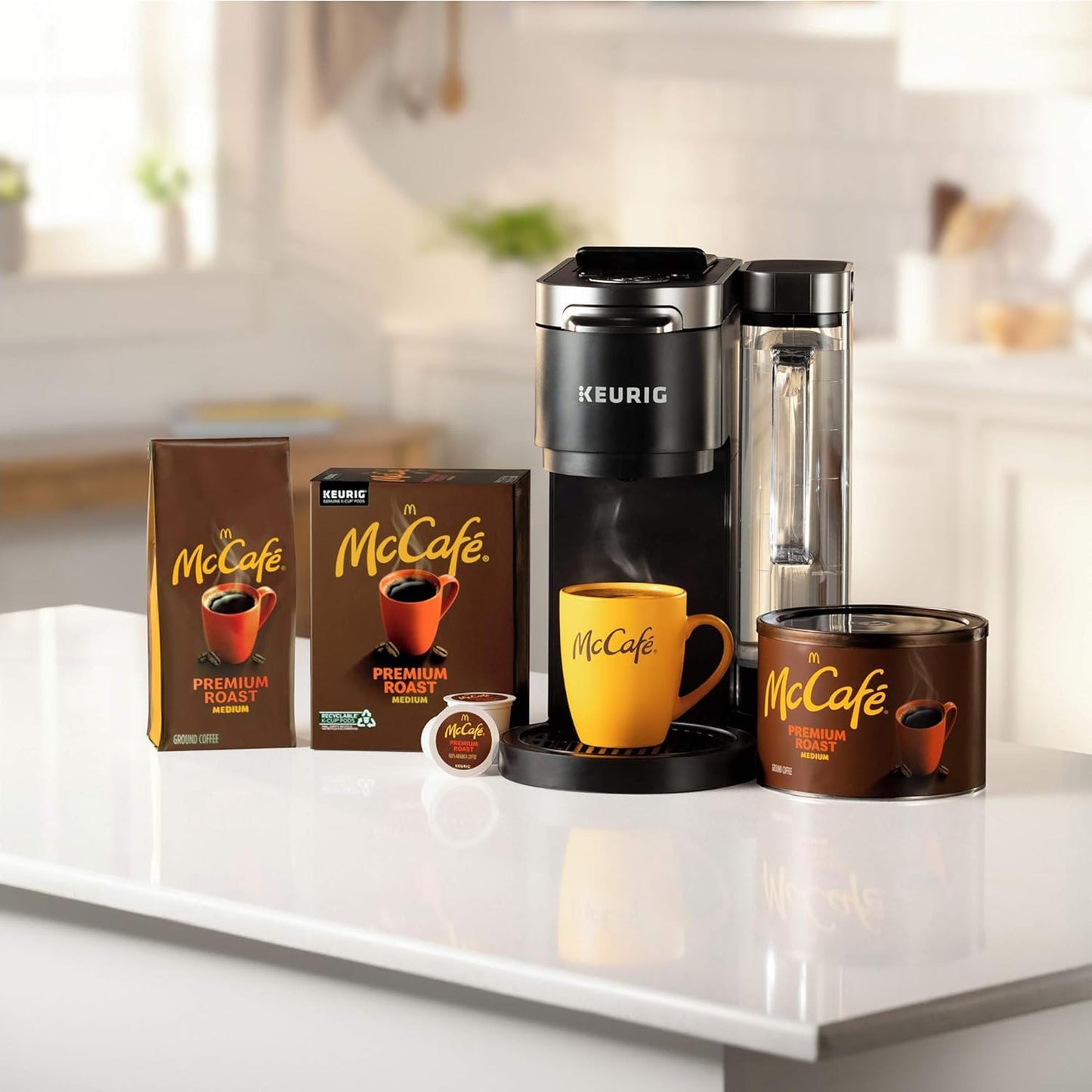McCafe Premium Roast Medium Roast Ground Coffee 30 oz Canister – Home Office Brew for Focused Workday Mornings