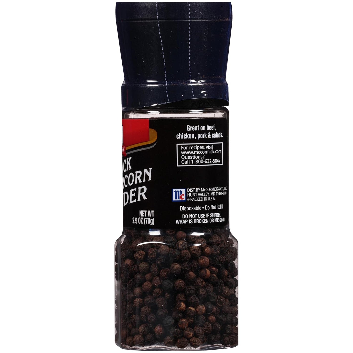 McCormick Black Peppercorn Grinder – Thoughtful Housewarming Gift for New Homeowners, Freshly Ground Flavor Tableside