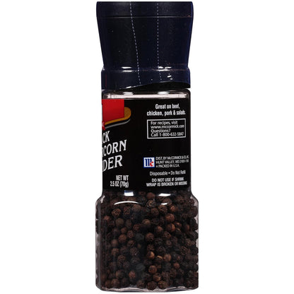 McCormick Black Peppercorn Grinder – Thoughtful Housewarming Gift for New Homeowners, Freshly Ground Flavor Tableside