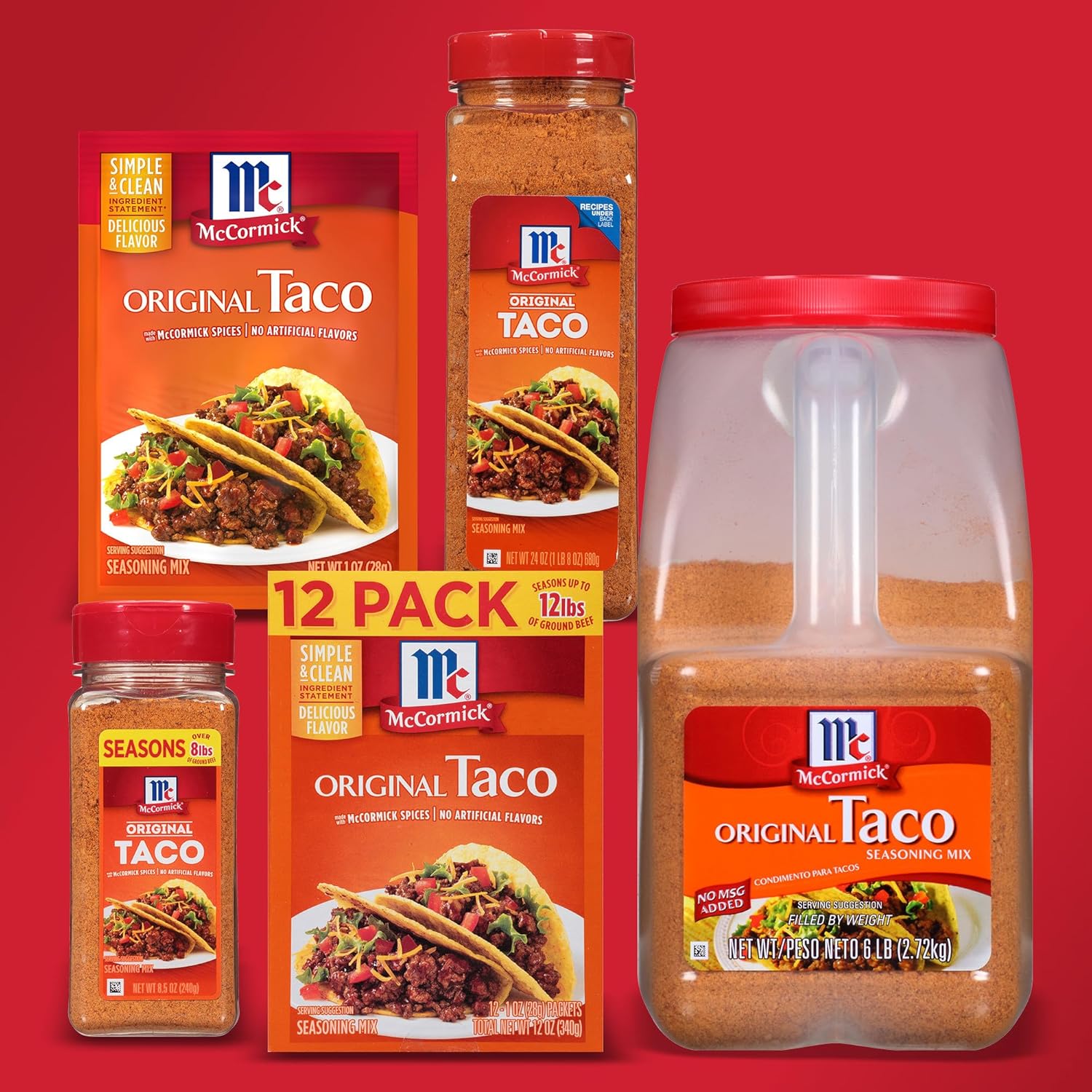 McCormick Culinary Taco Seasoning Mix 24 oz – Family-Size Taco Seasoning for Kid-Friendly Taco Nights and Dinners