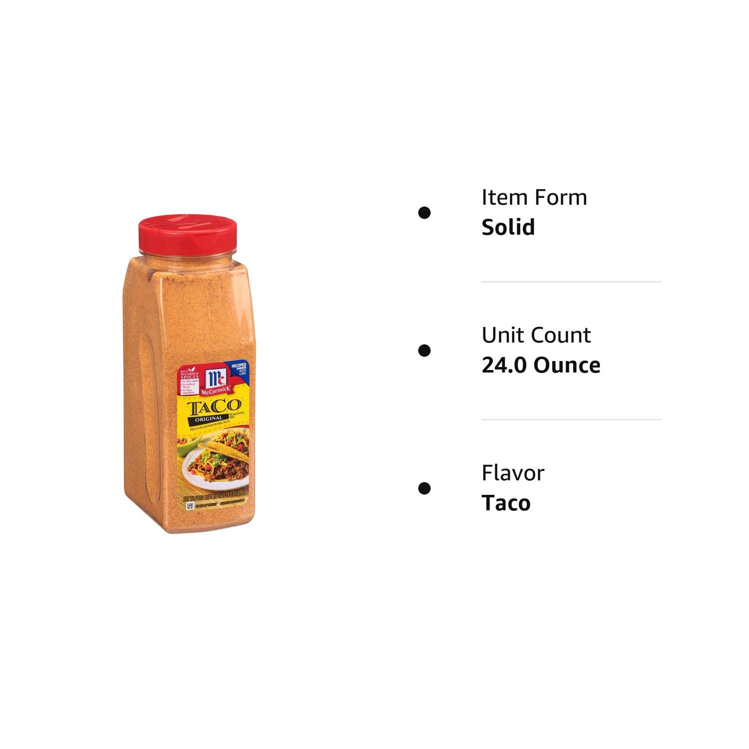 McCormick Culinary Taco Seasoning Mix 24 oz – Family-Size Taco Seasoning for Kid-Friendly Taco Nights and Dinners