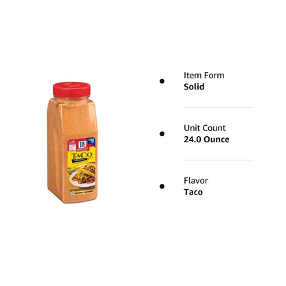 McCormick Culinary Taco Seasoning Mix 24 oz – Family-Size Taco Seasoning for Kid-Friendly Taco Nights and Dinners