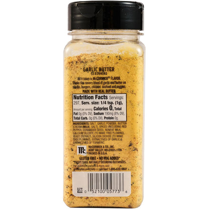 McCormick Grill Mates Garlic Butter Seasoning for Backyard BBQs, Patio Grilling, and Camping Cookouts