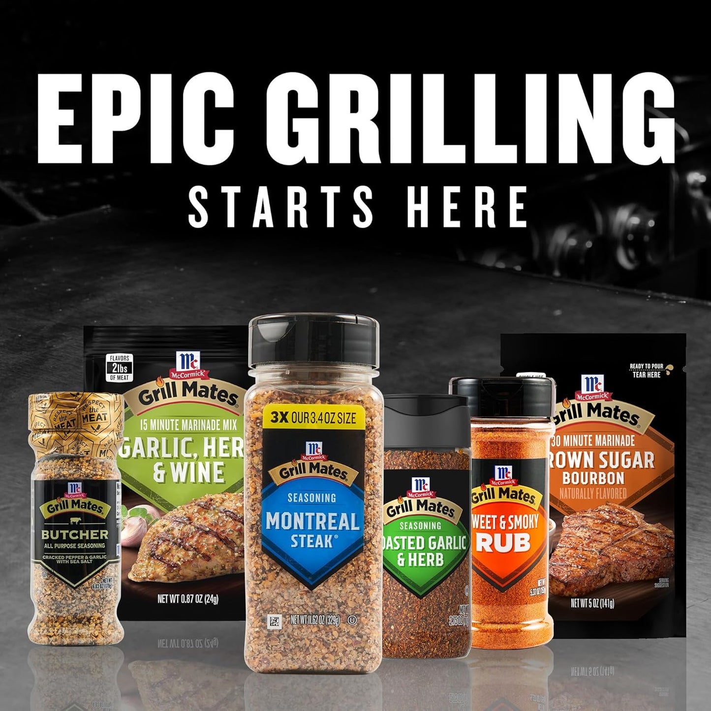 McCormick Grill Mates Montreal Steak Seasoning – Portable Outdoor Grilling Spice for Backyard BBQs and Camping Cookouts