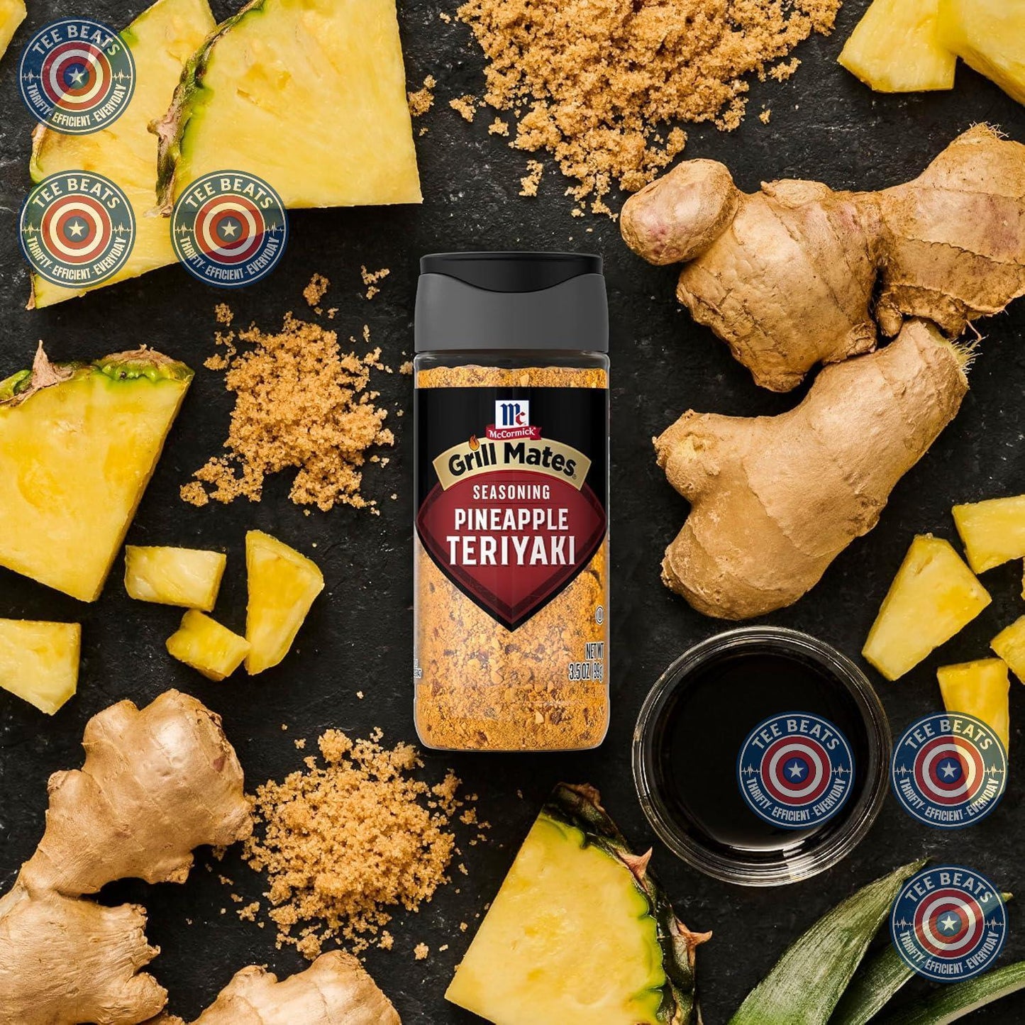 McCormick Grill Mates Pineapple Teriyaki Seasoning for Cleaner Weeknight Eating, No-Marinate Pineapple and Tamari Blend for Lean Proteins