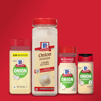 McCormick Onion Powder 7.62 oz – Space-Saving Canister for Organized Pantries