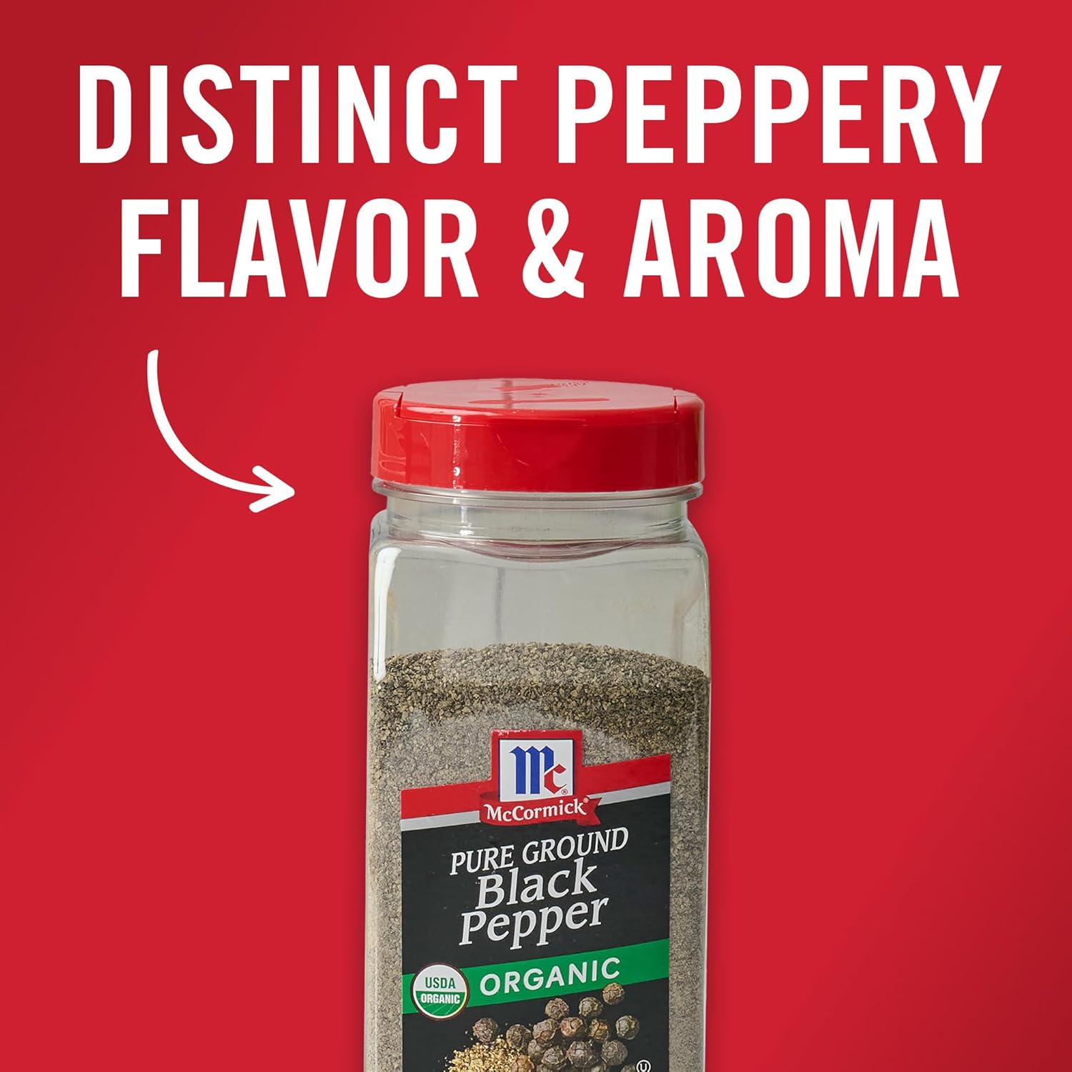 McCormick Organic Black Pepper – Clean-Seasoning Pantry Staple for Salt-Reduction Wellness Routines, 12 oz