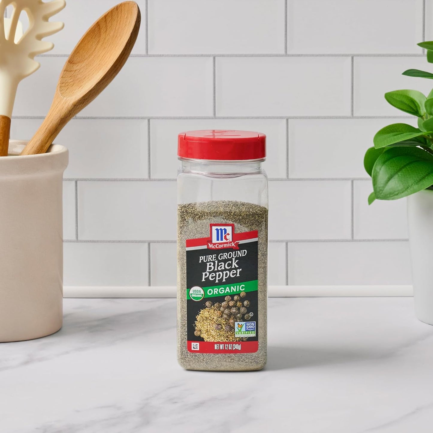 McCormick Organic Black Pepper – Clean-Seasoning Pantry Staple for Salt-Reduction Wellness Routines, 12 oz