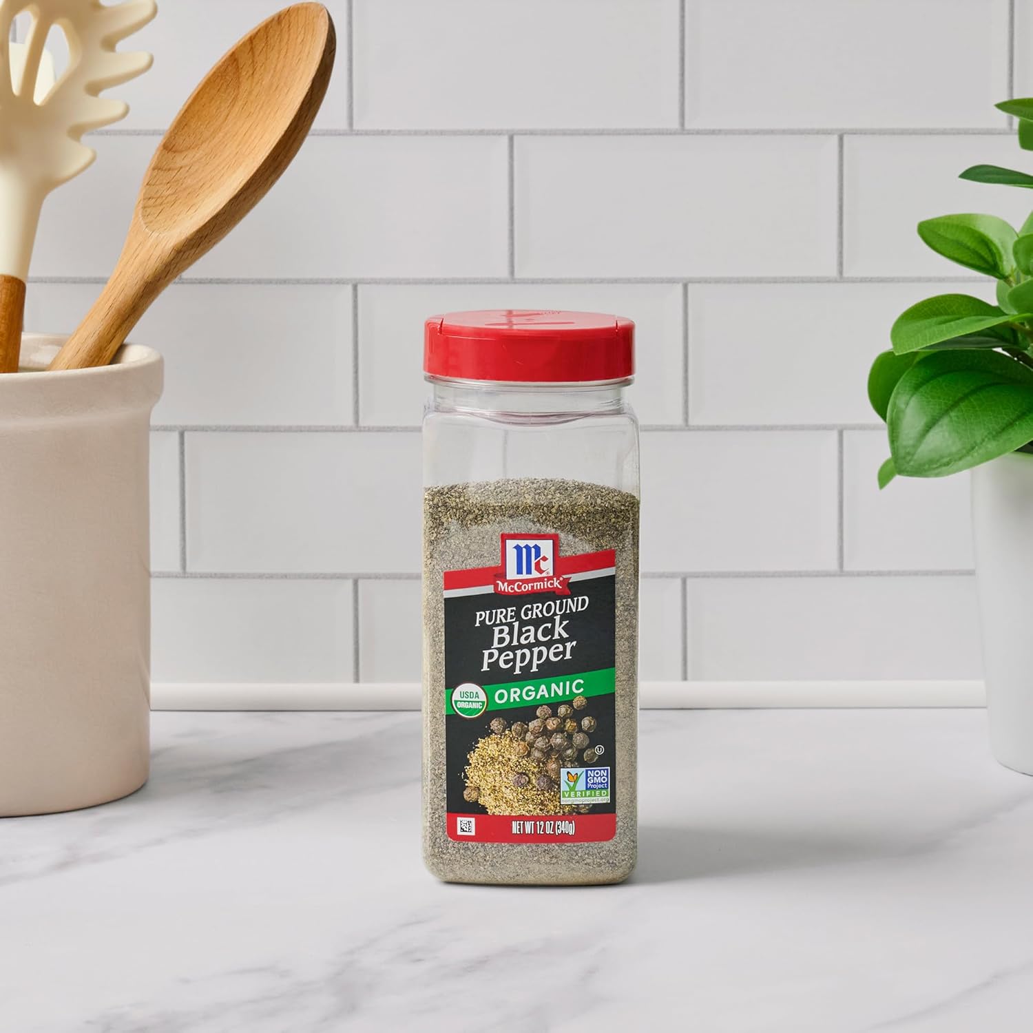 McCormick Organic Black Pepper – Clean-Seasoning Pantry Staple for Salt-Reduction Wellness Routines, 12 oz