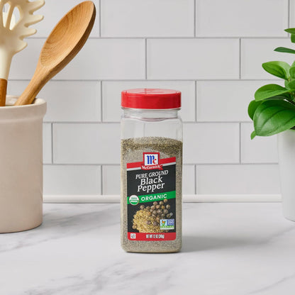 McCormick Organic Black Pepper – Clean-Seasoning Pantry Staple for Salt-Reduction Wellness Routines, 12 oz