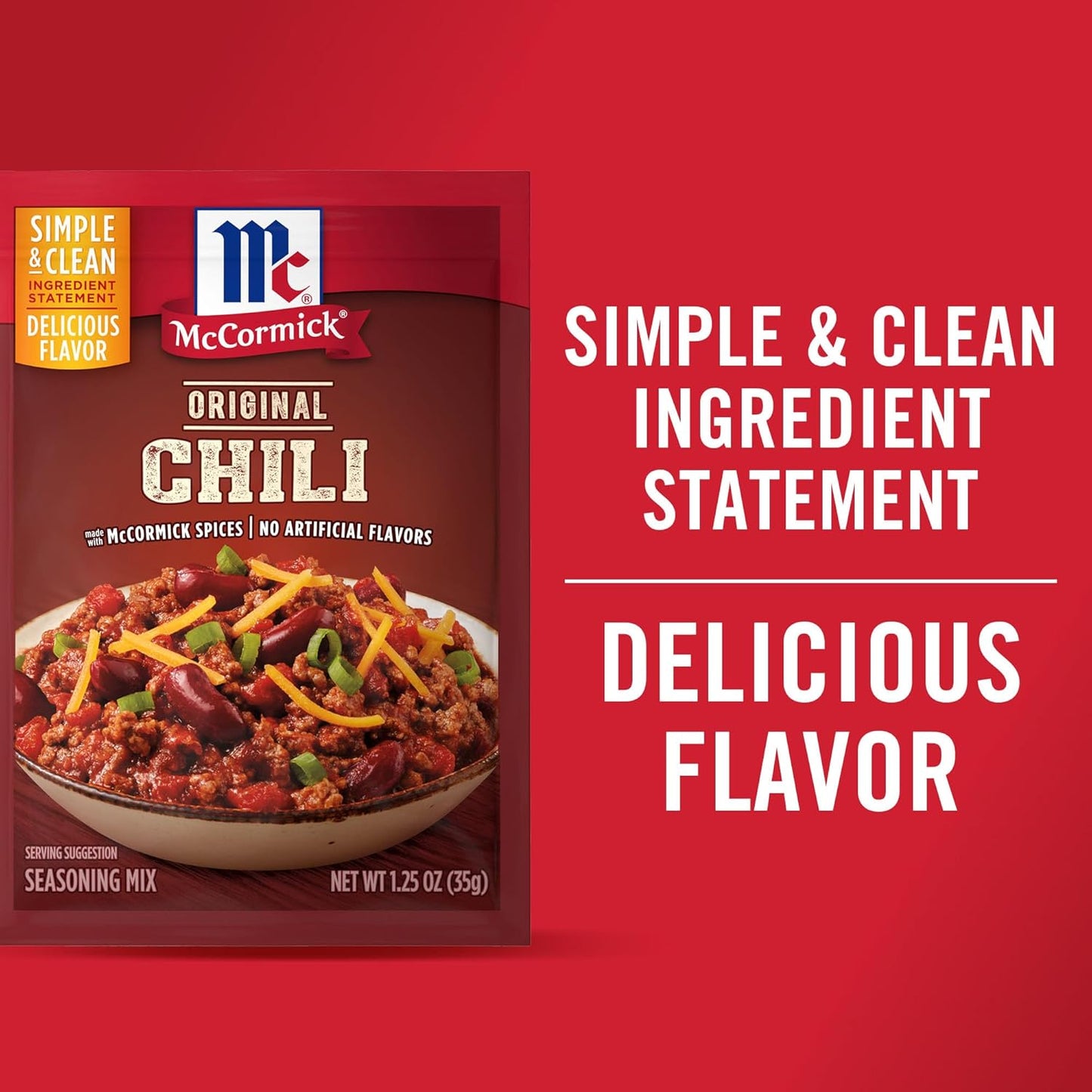McCormick Original Chili Seasoning Mix for Quick Weeknight Family Dinners, 1.25 oz Packet