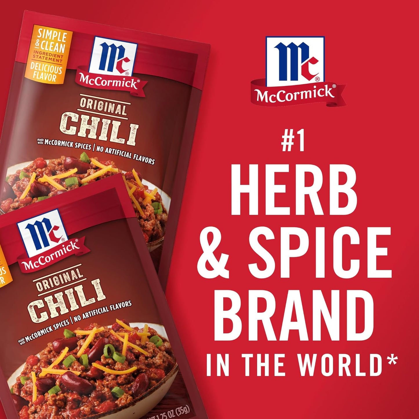 McCormick Original Chili Seasoning Mix for Quick Weeknight Family Dinners, 1.25 oz Packet