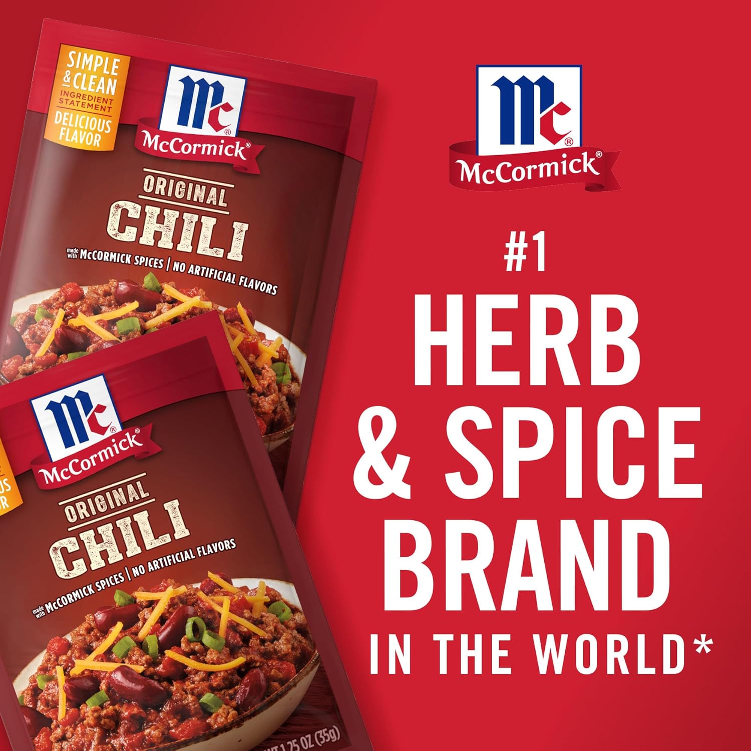 McCormick Original Chili Seasoning Mix for Quick Weeknight Family Dinners, 1.25 oz Packet