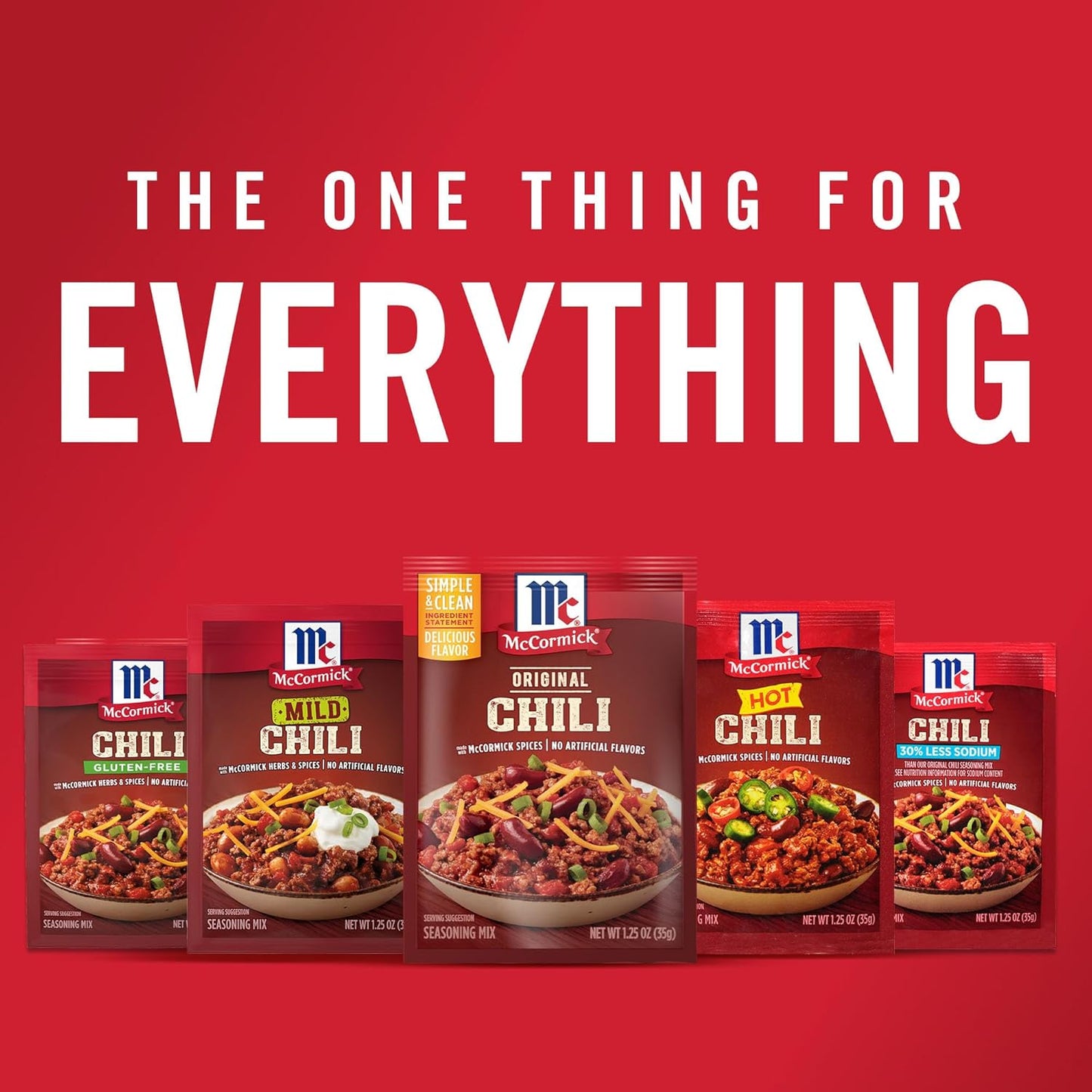 McCormick Original Chili Seasoning Mix for Quick Weeknight Family Dinners, 1.25 oz Packet