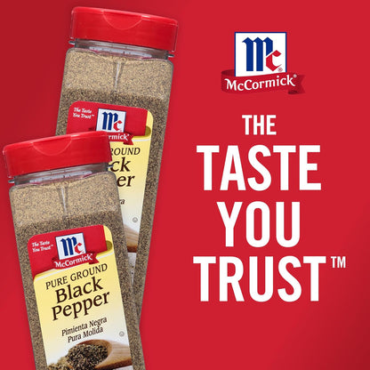 McCormick Pure Ground Black Pepper – Minimalist Pantry Staple for Clean Kitchens, Everyday Cooking