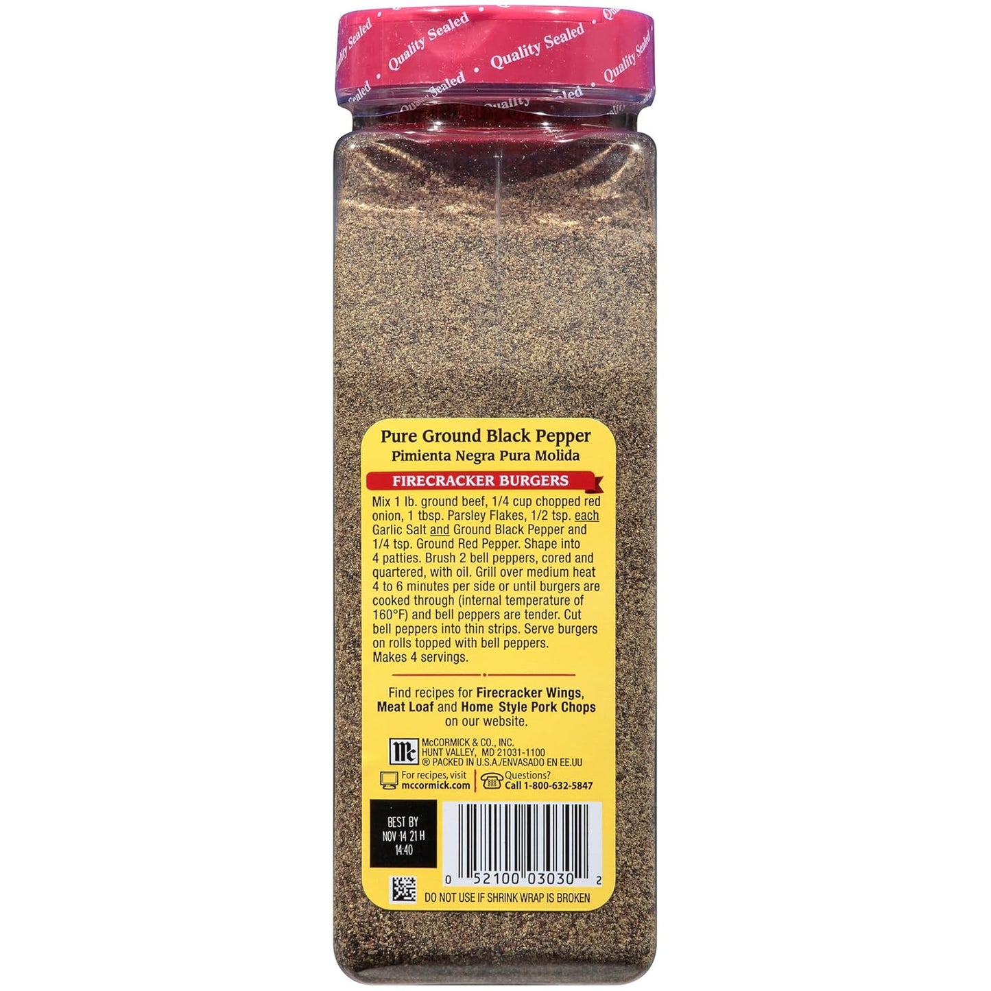 McCormick Pure Ground Black Pepper – Minimalist Pantry Staple for Clean Kitchens, Everyday Cooking