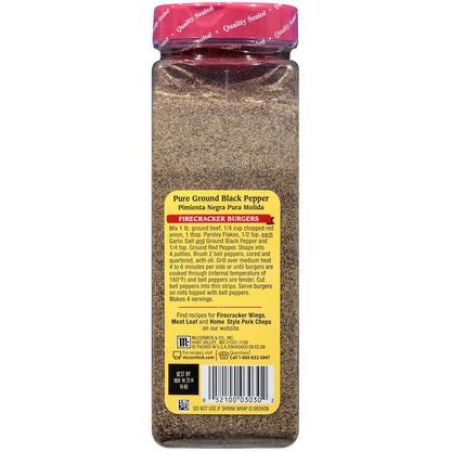 McCormick Pure Ground Black Pepper – Minimalist Pantry Staple for Clean Kitchens, Everyday Cooking