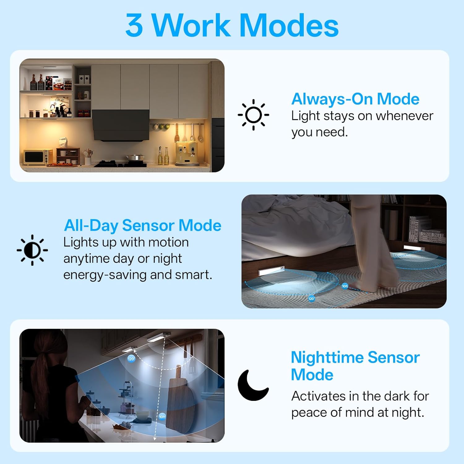 MCGOR Under Cabinet LED Bar – Clean Scandinavian Kitchen Lighting, Tool-Free Magnetic Wireless Light 2-Pack