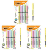 BIC Brite Liner Grip Pastel Highlighters – Desk Staple for Color-Coding Textbooks and Planners, Soft Grip Non-Toxic 6 Pack