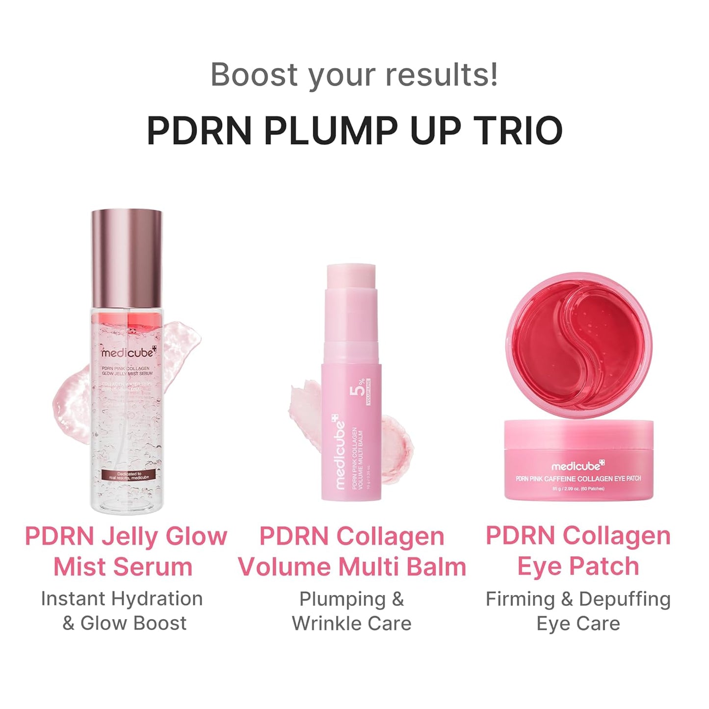 medicube PDRN Pink Collagen Volume Multi Balm Stick | Premium K-Beauty Balm for Elegant Vanity Counters, Plumping & Radiance Care