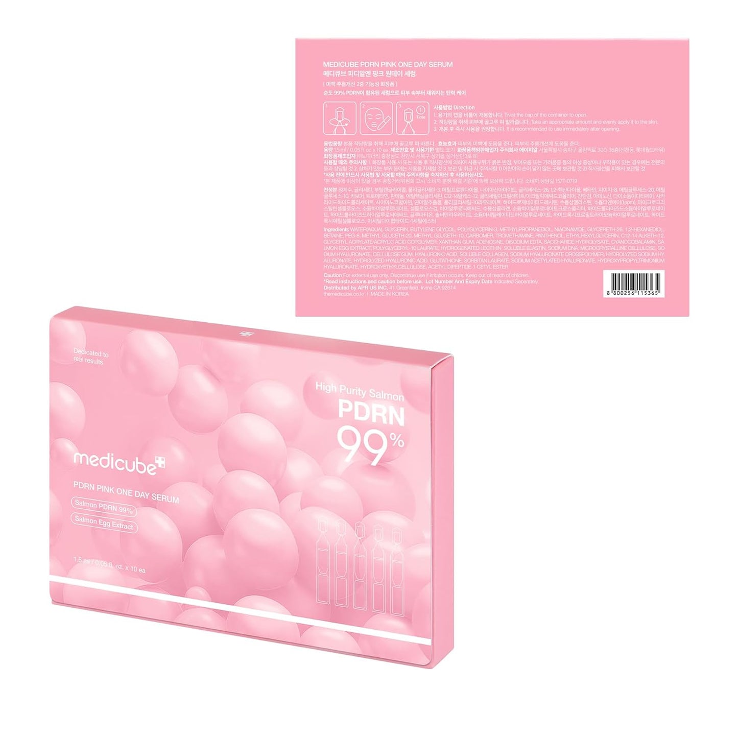 medicube Salmon DNA PDRN Pink One Day Serum | Calming Nightly Self-Care Ritual for the Bedside Table
