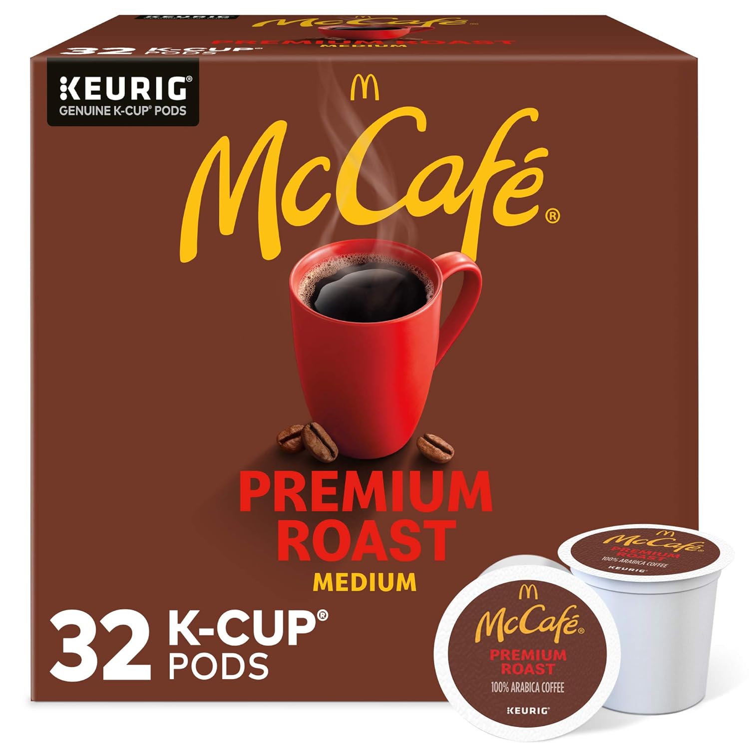 medium roast caffeinated coffee made from 100% arabica beans