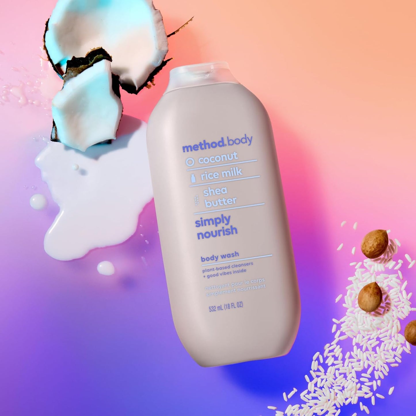 Method Body Wash Simply Nourish 3-Pack – Daily Moisturizing Shower Ritual for Dry Skin Wellness