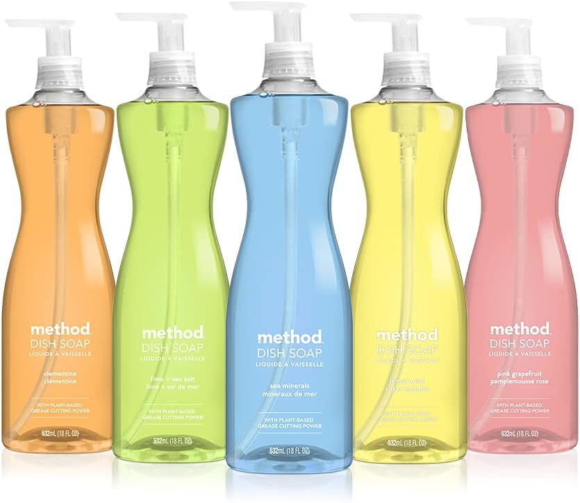Method Lime + Sea Salt Dish Soap – Kitchen Counter Decor Accent for Trendy Open-Plan Homes