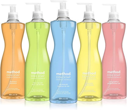 Method Lime + Sea Salt Dish Soap – Kitchen Counter Decor Accent for Trendy Open-Plan Homes