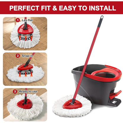 Microfiber Spin Mop Refill for O-Cedar – Versatile Heads for Outdoor Patio and Garage Floor Washing