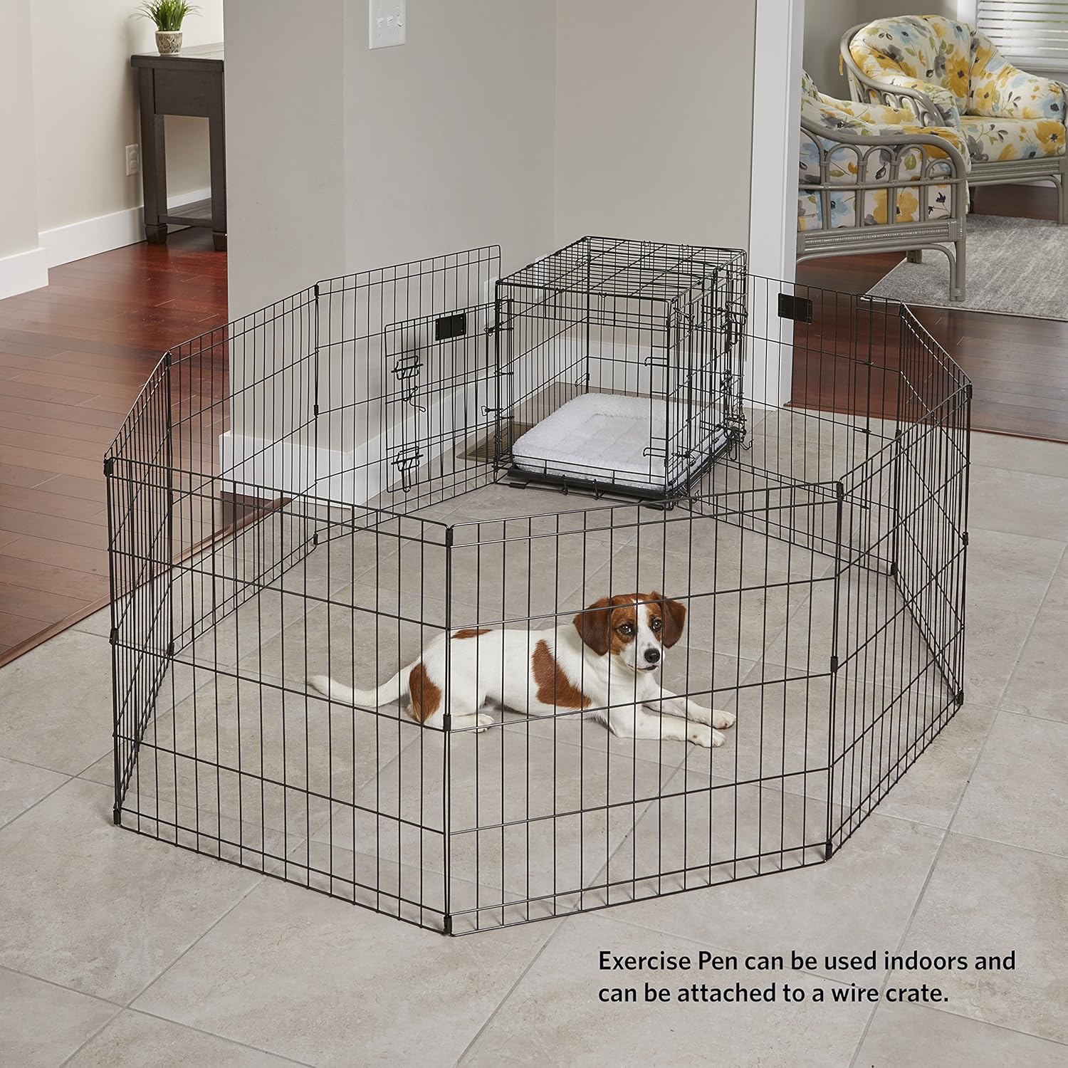 MidWest Homes for Pets 30-Inch Pet Exercise Pen – Secure Puppy-Proofing Solution for House Training