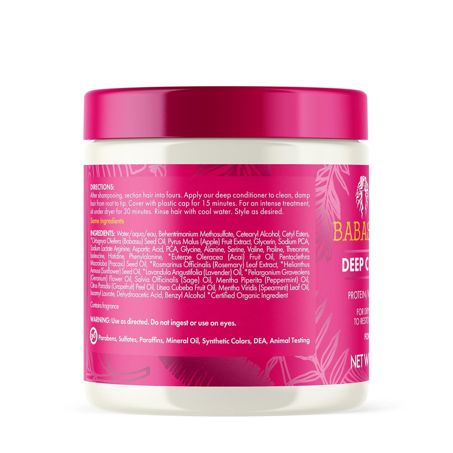 Mielle Organics Babassu & Mint Deep Conditioner – Mindful Hair Repair Mask for Sunday Reset Night, 8 Oz Protein-Rich Restorative Treatment