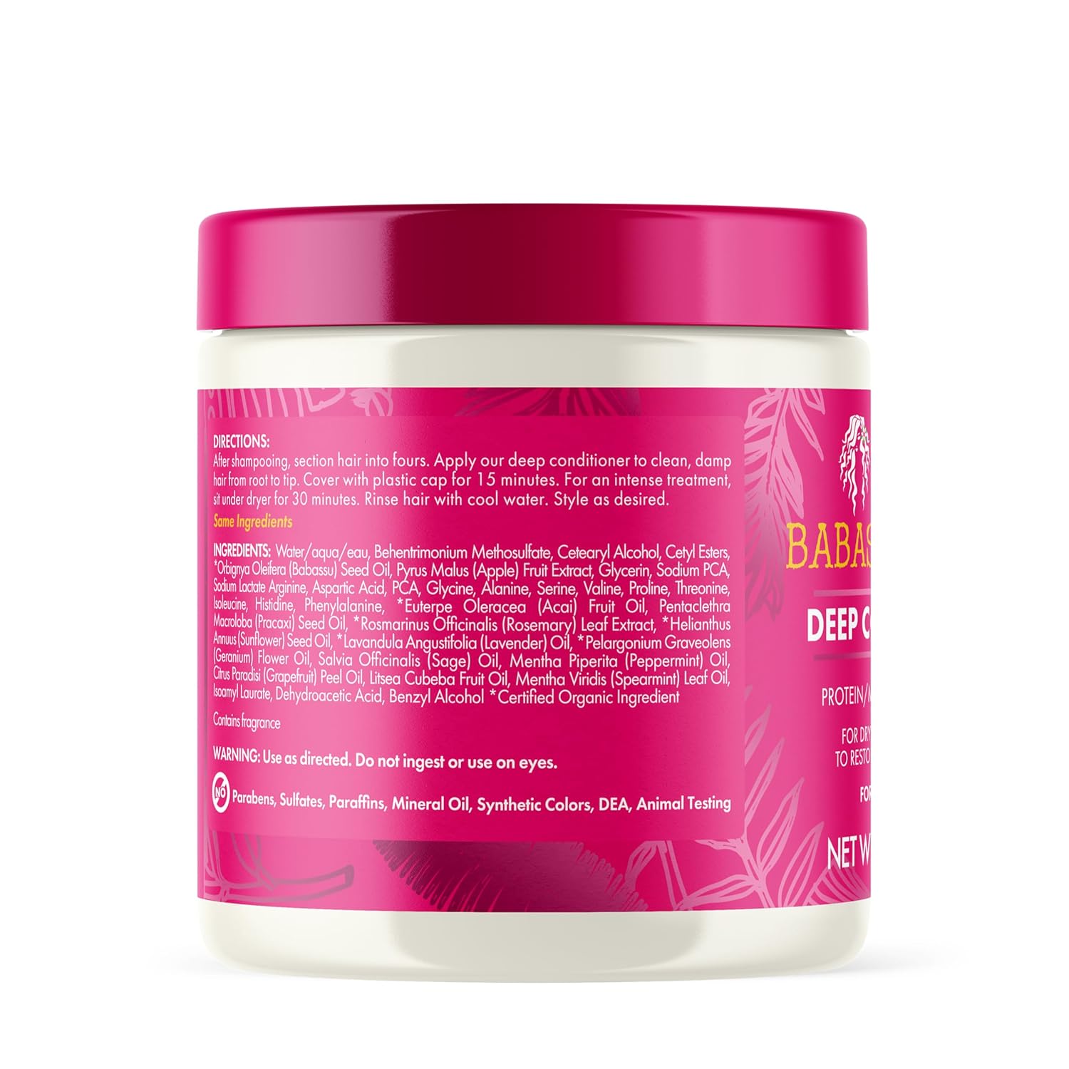 Mielle Organics Babassu & Mint Deep Conditioner – Mindful Hair Repair Mask for Sunday Reset Night, 8 Oz Protein-Rich Restorative Treatment