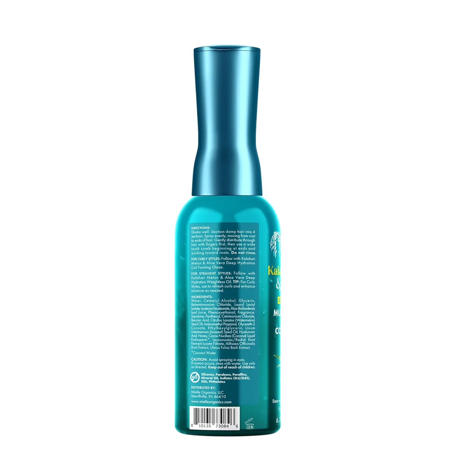 Mielle Organics Kalahari Melon & Aloe Vera Multi-Tasking Leave In Conditioner Spray - One-Bottle Routine for Intentional Hair Care, 6.7 Ounce
