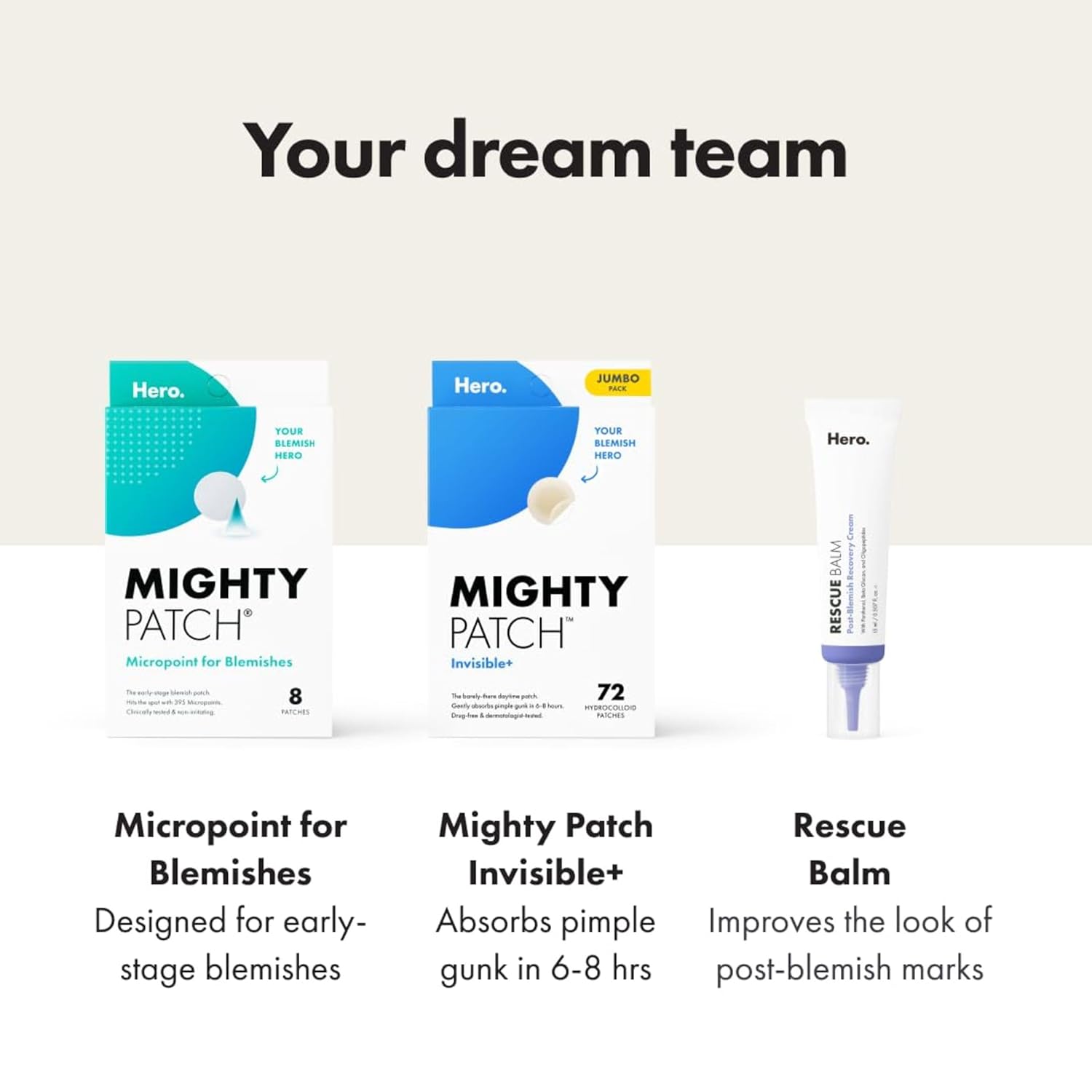 Mighty Patch™ Invisible+ Hydrocolloid Patch – Clean Beauty Staple for Uncluttered Vanities, Discreet Zit Cover