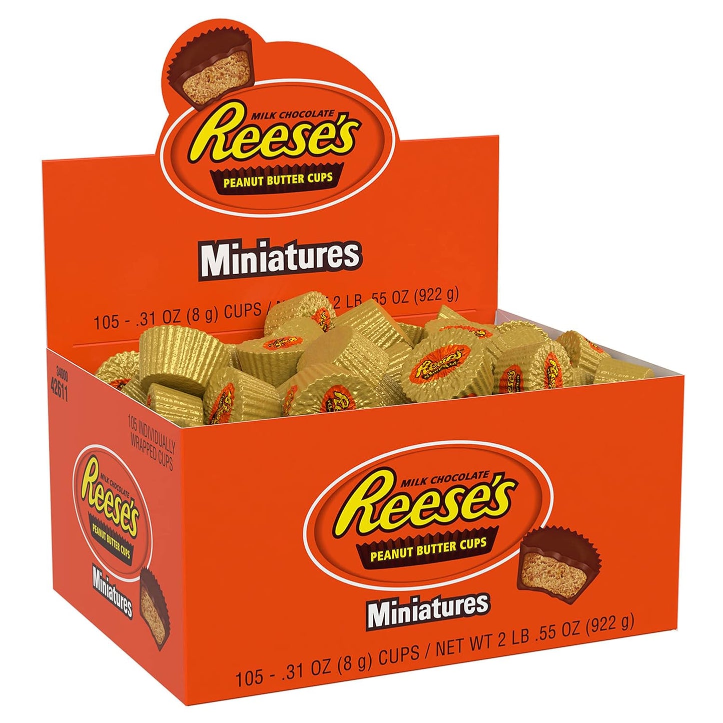 milk chocolate shell with signature reese's peanut butter filling