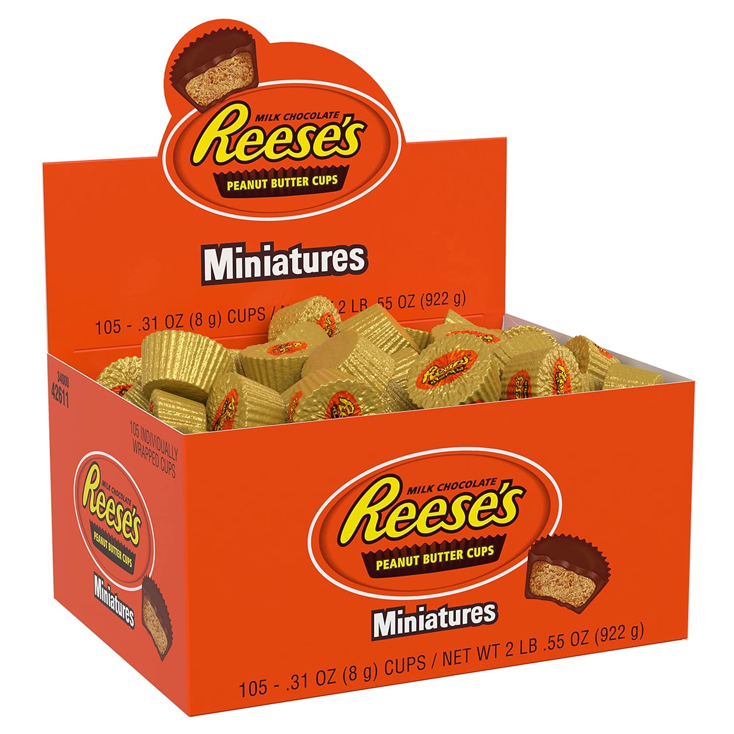 milk chocolate shell with signature reese's peanut butter filling