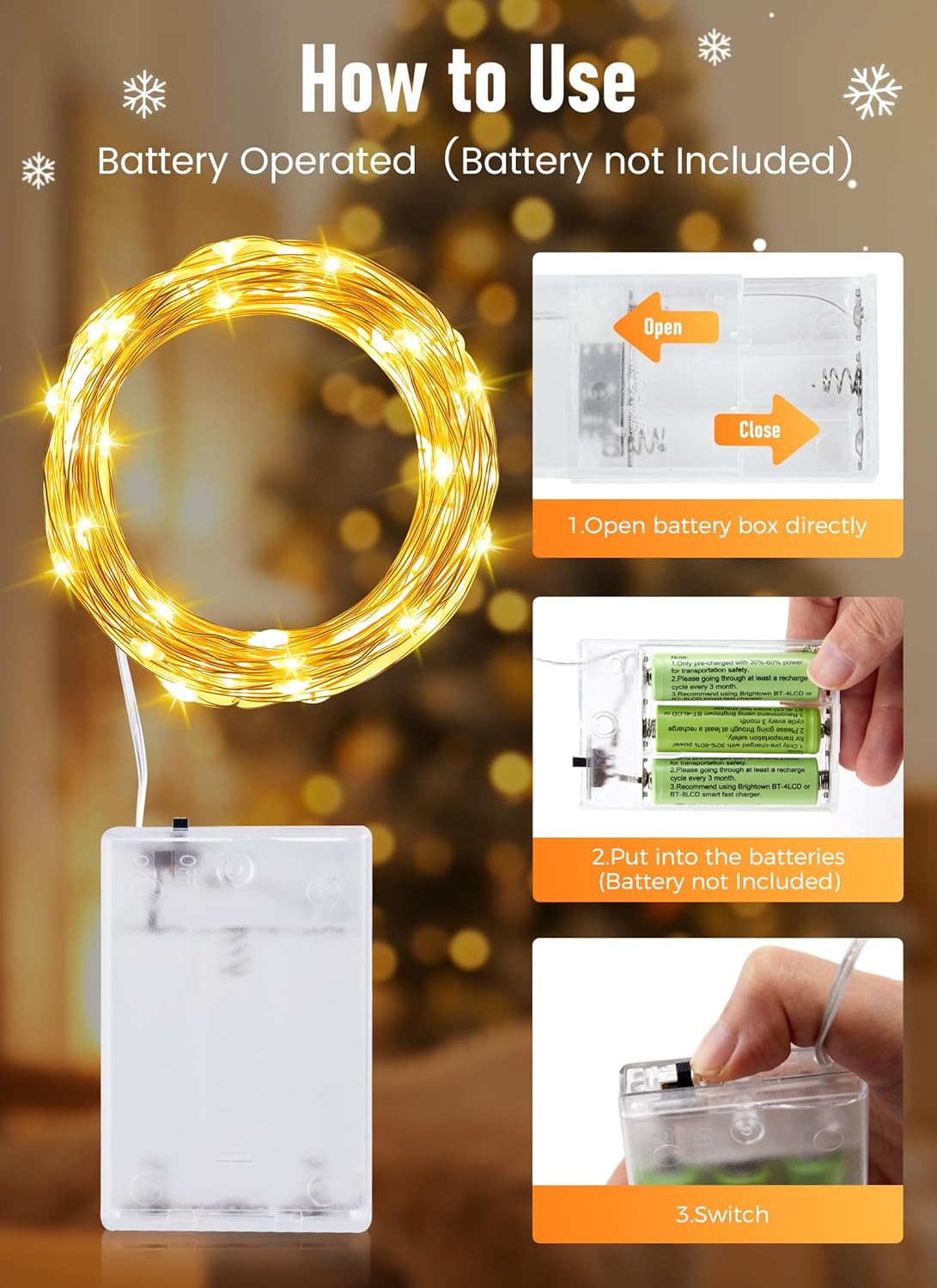 Minetom Flameless Fairy Lights – 0.03W Cool to Touch Safe Lighting for Kids Room, Pet Area & Bedroom Sleep