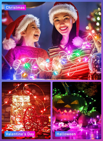 Minetom Minimalist Fairy Lights – 33FT Clean Copper Wire String Lights for Intentional Living Spaces, Remote